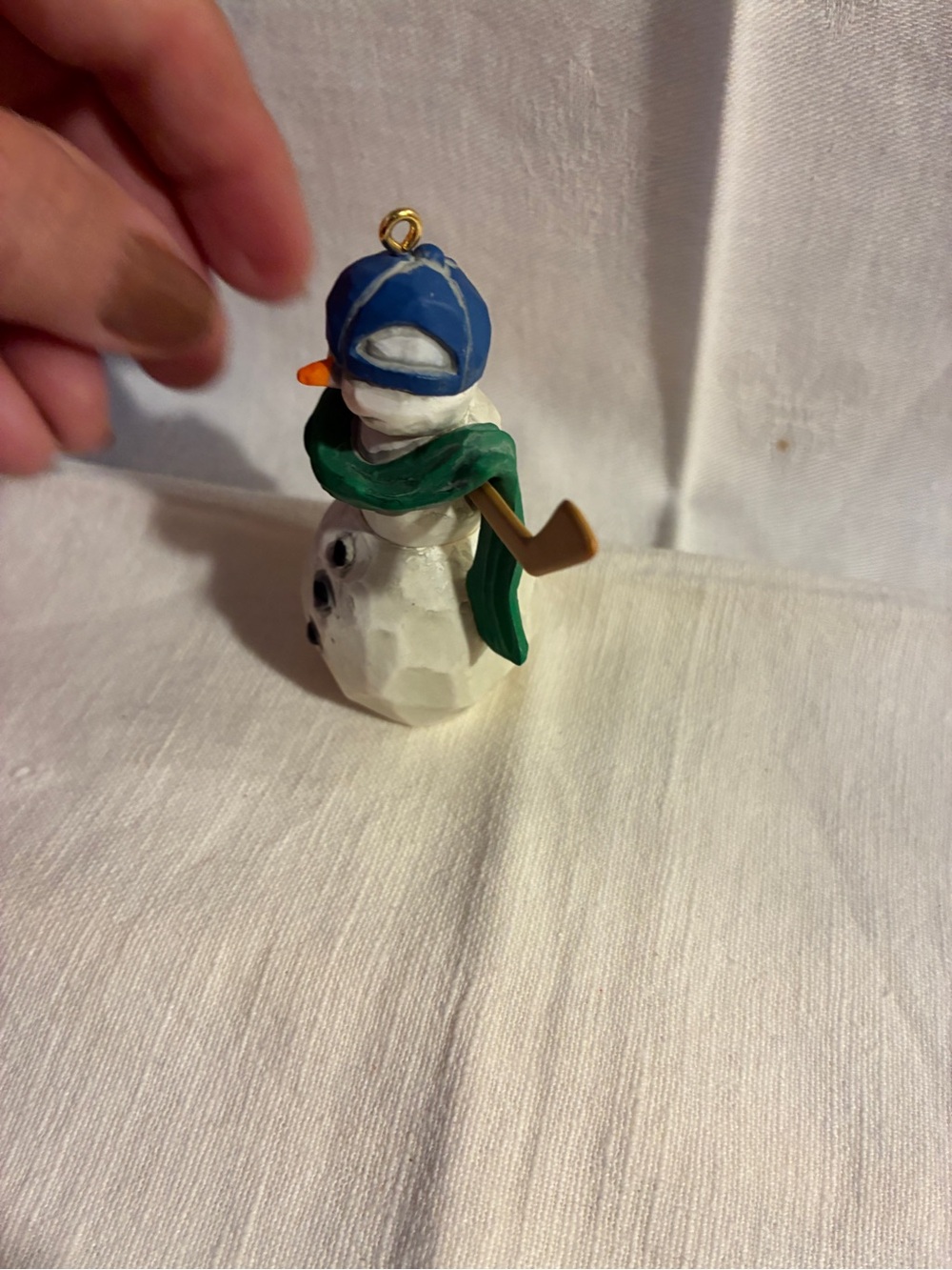 Hallmark Keepsake Son Ornament Blue Hat Snowman Hockey 2001 Vtg - Picture 5 of 11